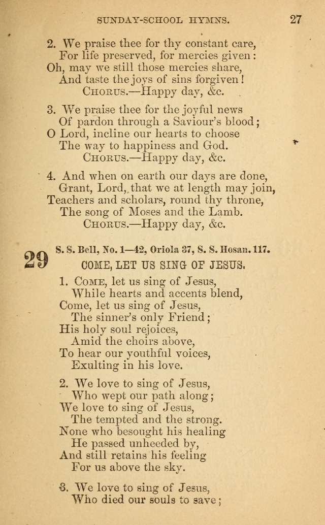 The Eclectic Sabbath School Hymn Book page 27