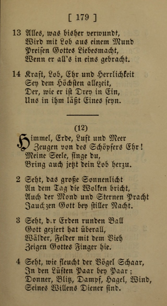 Eine unparteiische Lieder-Sammlung zum Gebrauch beim Oeffentlichen Gottesdienst und Häuslichen Erbauung page 179