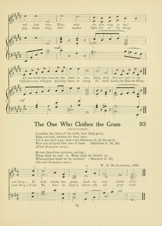 A First Book in Hymns and Worship page 73