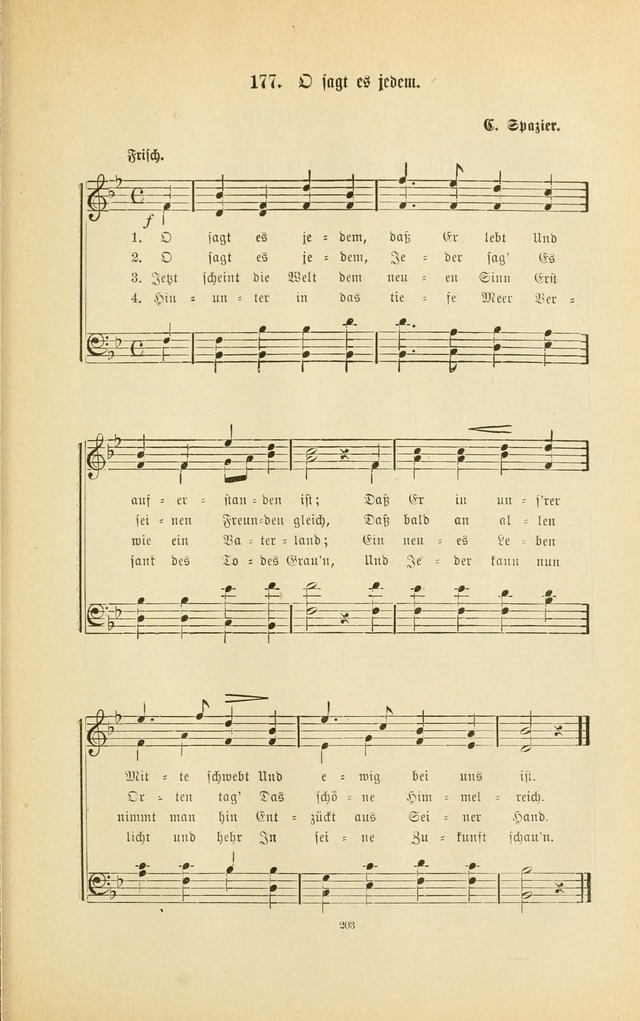 Frohe Lieder und Brüder-Harfe: eine Sammlung von Liedern für Sonntagschulen und Jugendvereine (Spezialle Aufl.) page 203