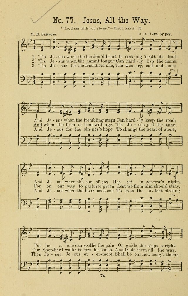 Gospel Bells: a collection of new and popular songs for the use of Sabbath schools and gospel meetings page 74