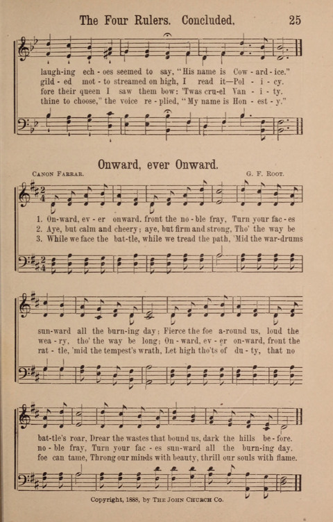 The Glorious Cause: a Collection of Songs, Hymns and Choruses for Earnest Temperance Workers page 25
