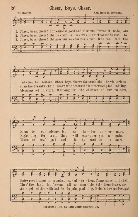 The Glorious Cause: a Collection of Songs, Hymns and Choruses for Earnest Temperance Workers page 26