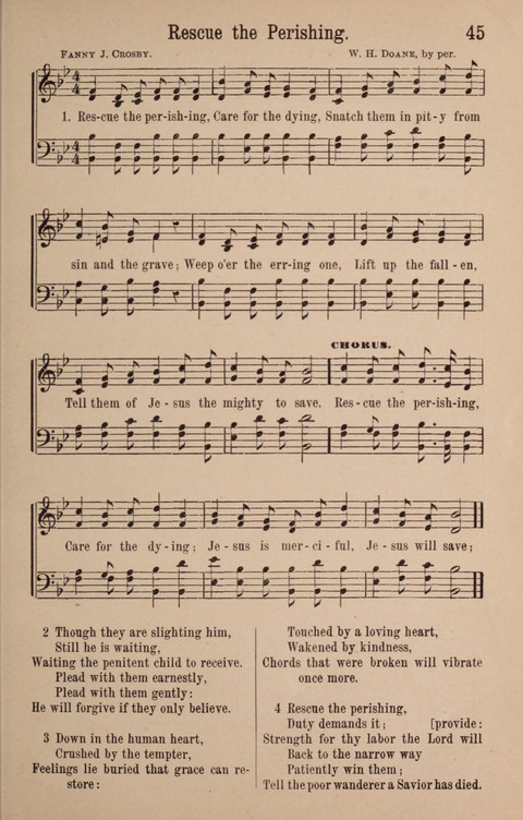 The Glorious Cause: a Collection of Songs, Hymns and Choruses for Earnest Temperance Workers page 45