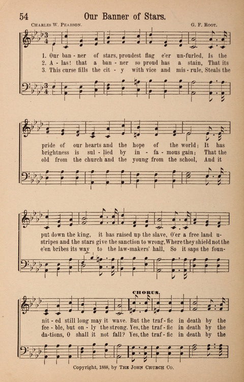 The Glorious Cause: a Collection of Songs, Hymns and Choruses for Earnest Temperance Workers page 54