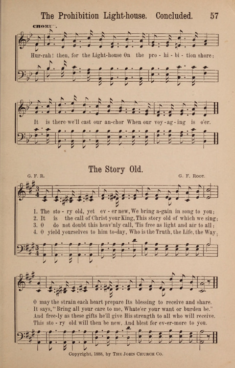 The Glorious Cause: a Collection of Songs, Hymns and Choruses for Earnest Temperance Workers page 57
