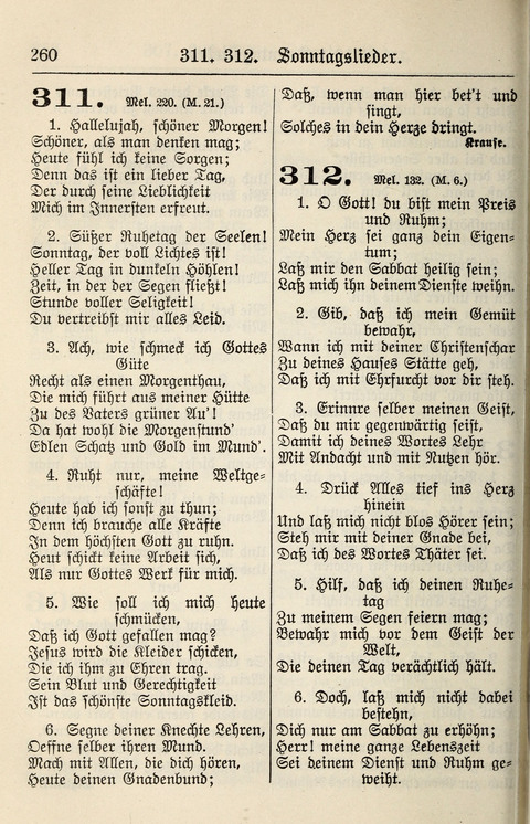 Gesangbuch für deutsche Gemeinden: enthaltend Psalmen und geistliche Lieder für öffentlichen und häuslichen Gottesdienst page 260