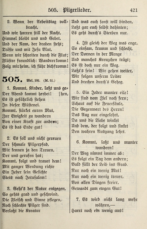 Gesangbuch für deutsche Gemeinden: enthaltend Psalmen und geistliche Lieder für öffentlichen und häuslichen Gottesdienst page 421