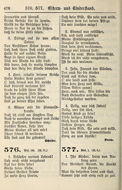 Gesangbuch für deutsche Gemeinden: enthaltend Psalmen und geistliche Lieder für öffentlichen und häuslichen Gottesdienst page 478
