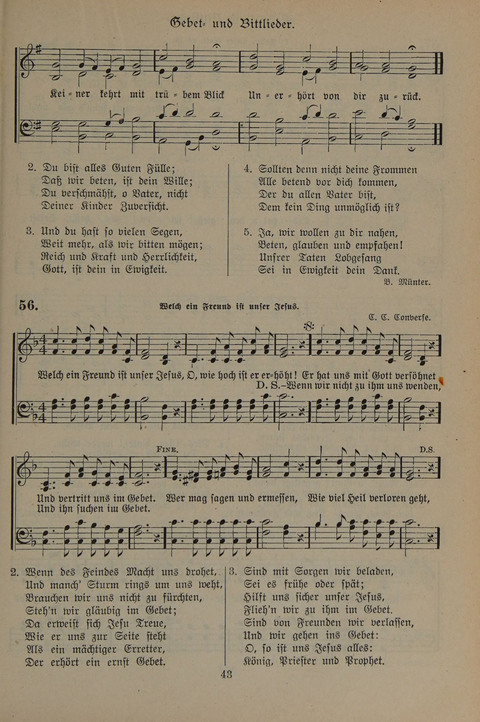Gesangbuch der Evangelischen Gemeinschaft: für öffentlichen und häuslichen Gottesdient page 43