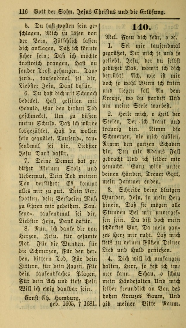 Gesangbuch der Evangelischen Kirche: herausgegeben von der Deutschen Evangelischen Synode von Nord-Amerika page 116