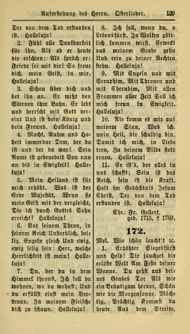 Gesangbuch der Evangelischen Kirche: herausgegeben von der Deutschen Evangelischen Synode von Nord-Amerika page 139