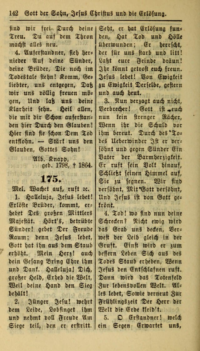 Gesangbuch der Evangelischen Kirche: herausgegeben von der Deutschen Evangelischen Synode von Nord-Amerika page 142