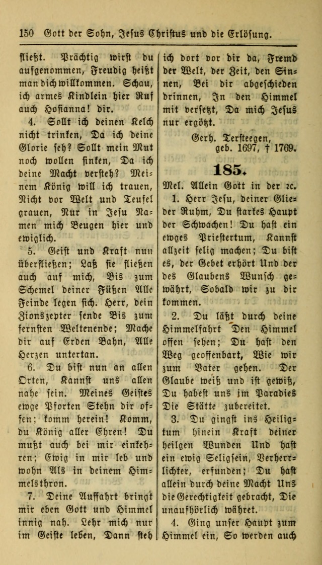 Gesangbuch der Evangelischen Kirche: herausgegeben von der Deutschen Evangelischen Synode von Nord-Amerika page 150