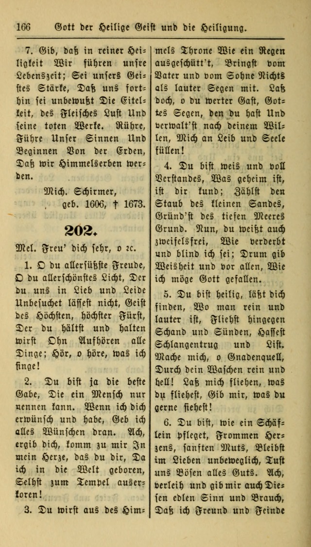Gesangbuch der Evangelischen Kirche: herausgegeben von der Deutschen Evangelischen Synode von Nord-Amerika page 166