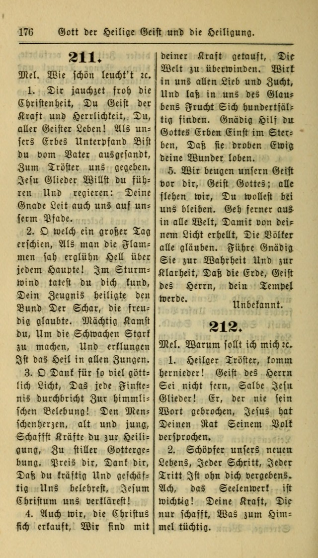 Gesangbuch der Evangelischen Kirche: herausgegeben von der Deutschen Evangelischen Synode von Nord-Amerika page 176