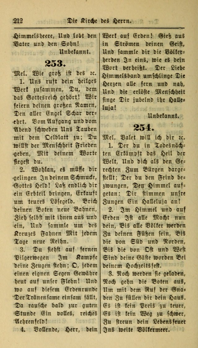 Gesangbuch der Evangelischen Kirche: herausgegeben von der Deutschen Evangelischen Synode von Nord-Amerika page 212