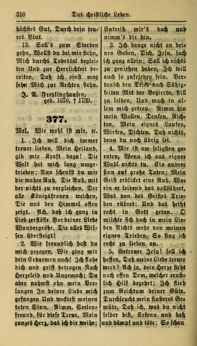 Gesangbuch der Evangelischen Kirche: herausgegeben von der Deutschen Evangelischen Synode von Nord-Amerika page 310