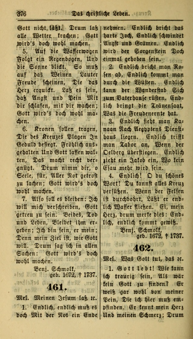 Gesangbuch der Evangelischen Kirche: herausgegeben von der Deutschen Evangelischen Synode von Nord-Amerika page 376