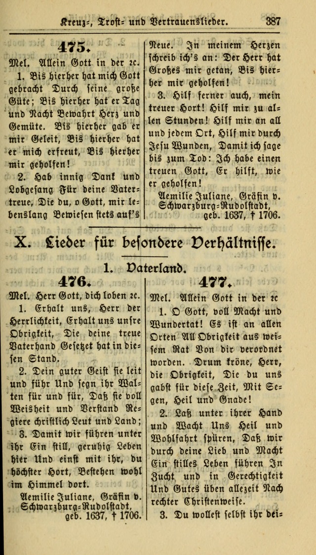 Gesangbuch der Evangelischen Kirche: herausgegeben von der Deutschen Evangelischen Synode von Nord-Amerika page 387