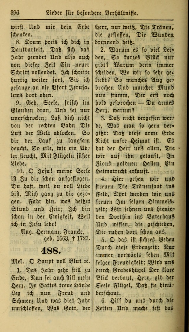 Gesangbuch der Evangelischen Kirche: herausgegeben von der Deutschen Evangelischen Synode von Nord-Amerika page 396