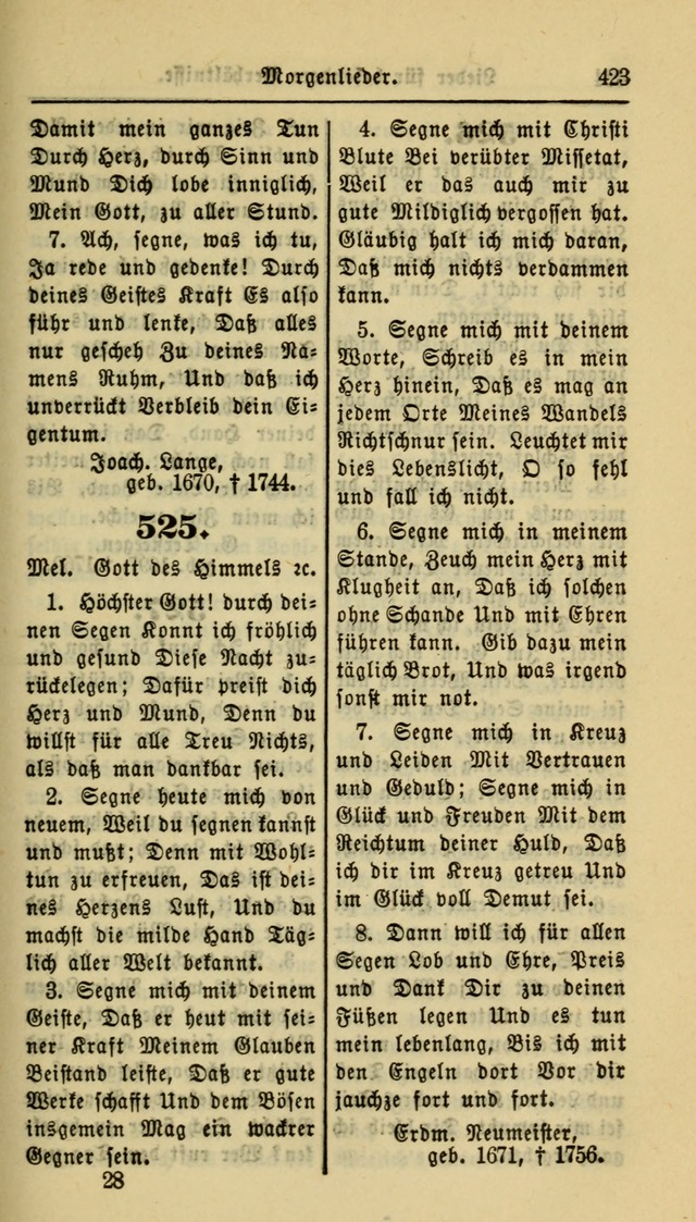 Gesangbuch der Evangelischen Kirche: herausgegeben von der Deutschen Evangelischen Synode von Nord-Amerika page 423