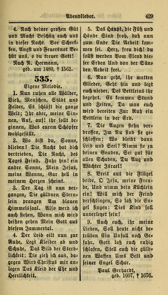 Gesangbuch der Evangelischen Kirche: herausgegeben von der Deutschen Evangelischen Synode von Nord-Amerika page 429