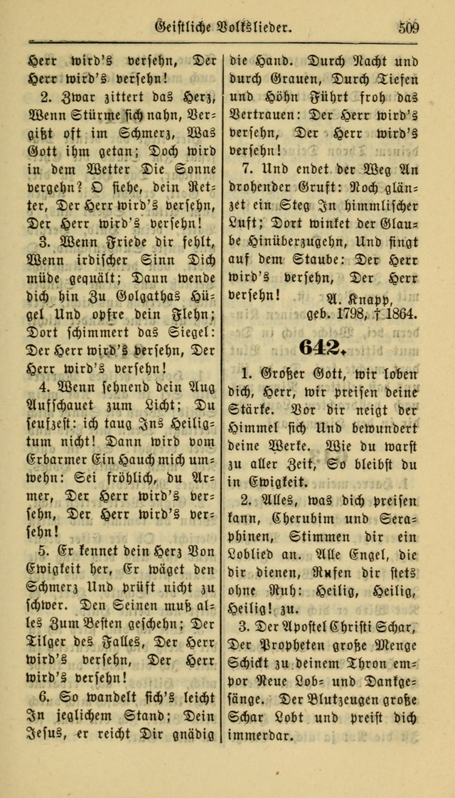 Gesangbuch der Evangelischen Kirche: herausgegeben von der Deutschen Evangelischen Synode von Nord-Amerika page 509