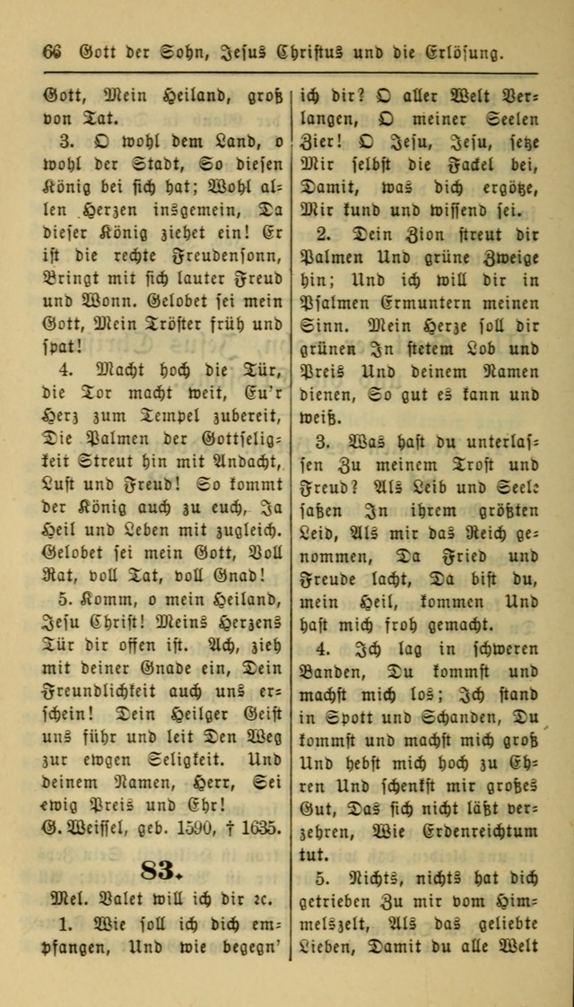 Gesangbuch der Evangelischen Kirche: herausgegeben von der Deutschen Evangelischen Synode von Nord-Amerika page 66