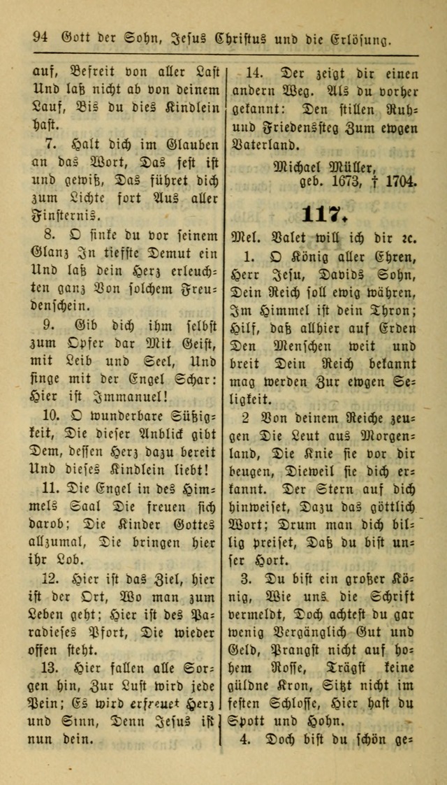 Gesangbuch der Evangelischen Kirche: herausgegeben von der Deutschen Evangelischen Synode von Nord-Amerika page 94
