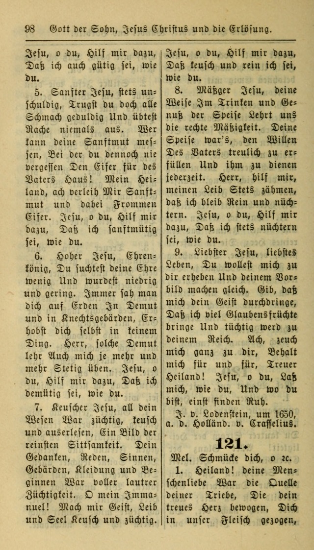 Gesangbuch der Evangelischen Kirche: herausgegeben von der Deutschen Evangelischen Synode von Nord-Amerika page 98