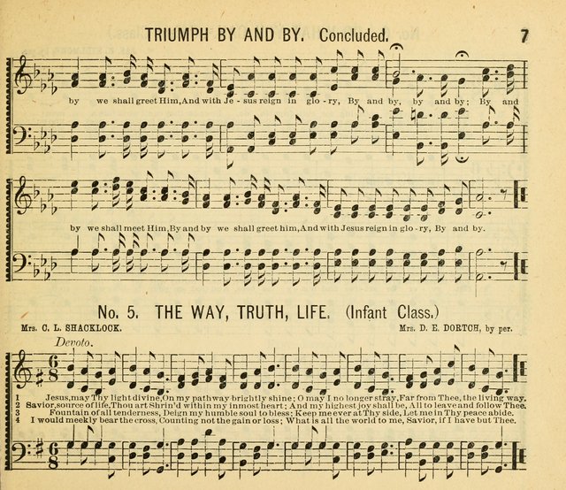 Grace and Glory: a choice collection of sacred songs, original and selected, for Sabbath-schools, revivals, etc. page 7