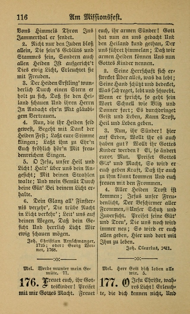 Gesangbuch für Gemeinden des Evangelisch-Lutherischen Bekenntnisses (14th ed.) page 116