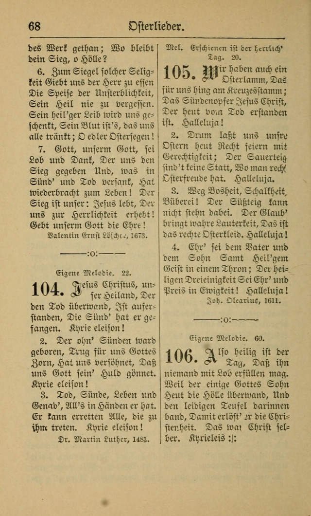 Gesangbuch für Gemeinden des Evangelisch-Lutherischen Bekenntnisses (14th ed.) page 68