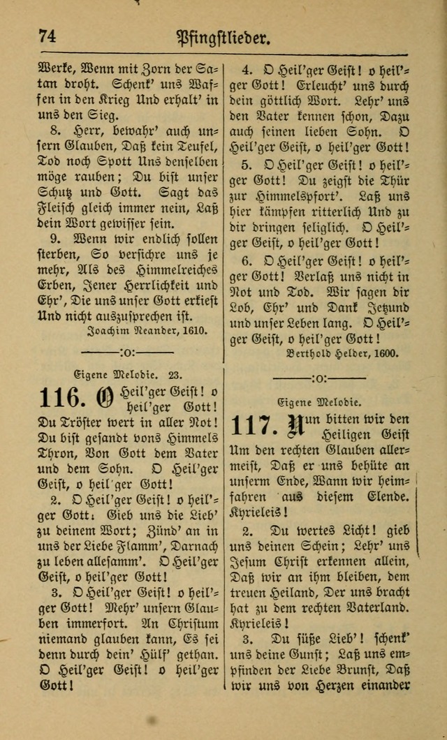Gesangbuch für Gemeinden des Evangelisch-Lutherischen Bekenntnisses (14th ed.) page 74