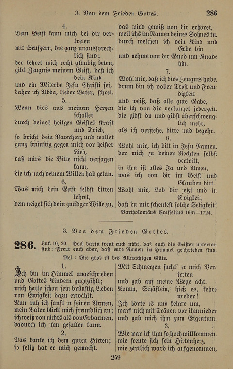 Gesangbuch: zum gottesdienstlichen und häuslichen Gebrauch in Evangelischen Mennoniten-Gemeinden (3rd ed.) page 259