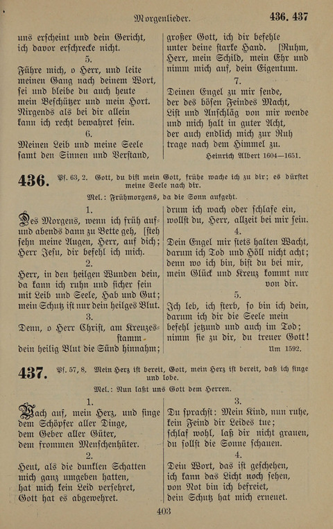 Gesangbuch: zum gottesdienstlichen und häuslichen Gebrauch in Evangelischen Mennoniten-Gemeinden (3rd ed.) page 403