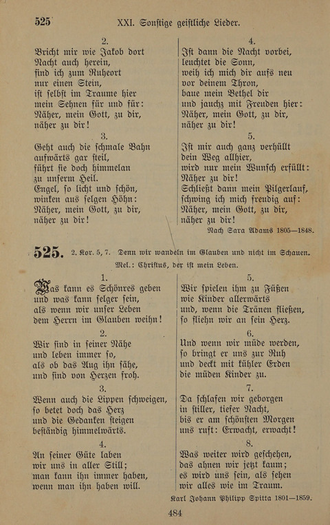 Gesangbuch: zum gottesdienstlichen und häuslichen Gebrauch in Evangelischen Mennoniten-Gemeinden (3rd ed.) page 484