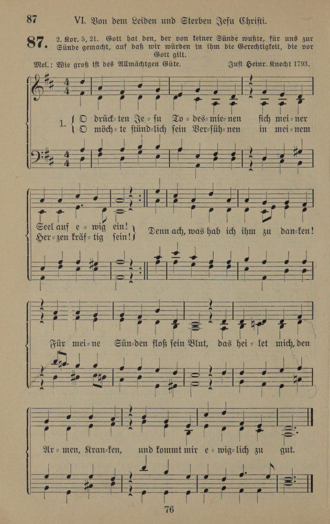Gesangbuch: zum gottesdienstlichen und häuslichen Gebrauch in Evangelischen Mennoniten-Gemeinden (3rd ed.) page 76