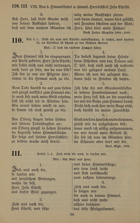 Gesangbuch: zum gottesdienstlichen und häuslichen Gebrauch in Evangelischen Mennoniten-Gemeinden (3rd ed.) page 96