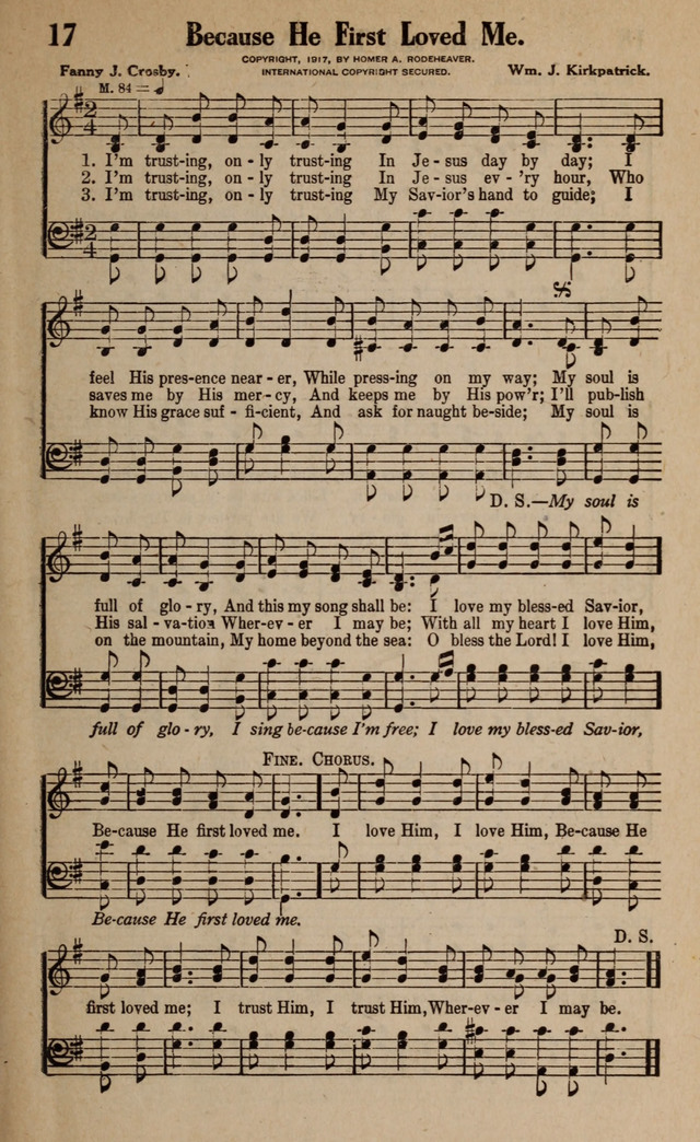 Gospel Hymns and Songs: for the Church, Sunday School and Evangelistic Services page 17