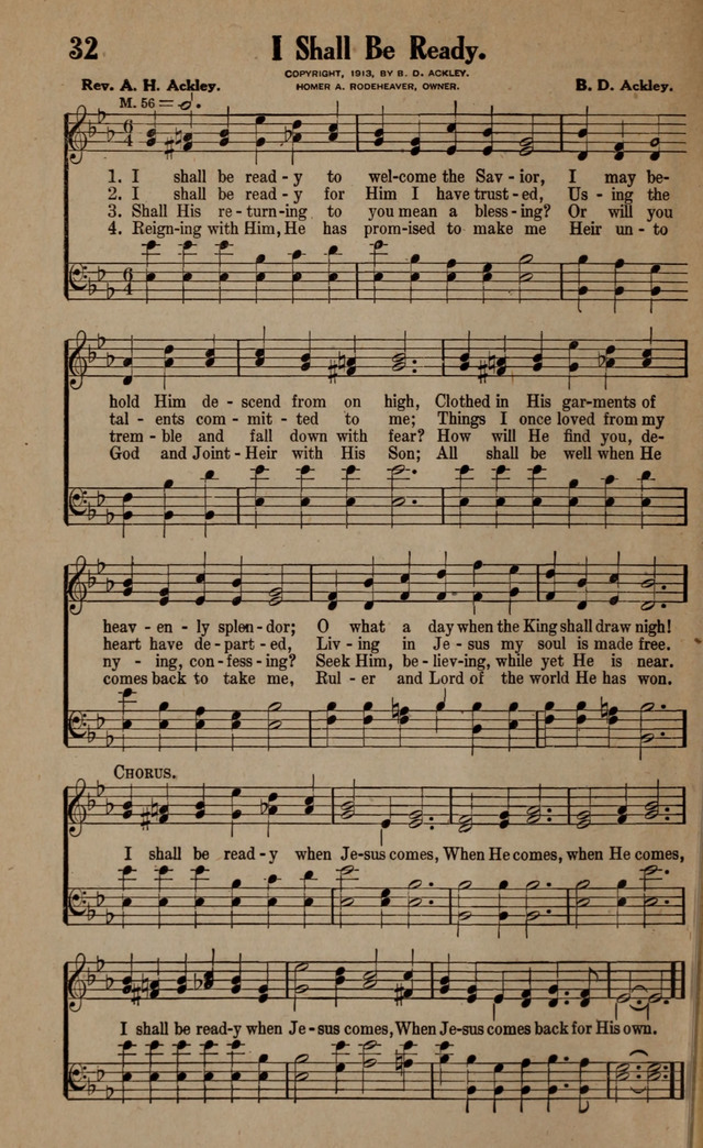 Gospel Hymns and Songs: for the Church, Sunday School and Evangelistic Services page 32