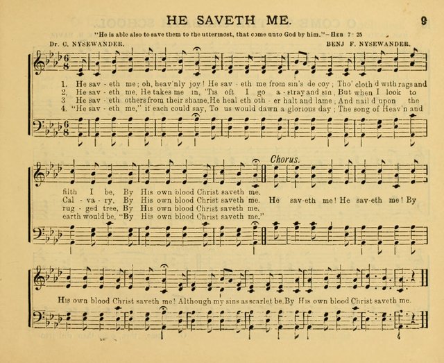 Golden Leaves: a collection of choice hymns and tunes adapted to Sabbath-schools, social meetings, Bible classes, &c. page 9