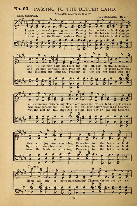 Gospel Melodies: a collection of sacred songs for use in Gospel Meetings, Social Gatheriing, &c., &c. page 92