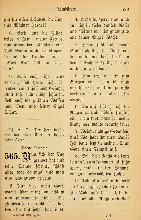 Gesangbuch in Mennoniten-Gemeinden in Kirche und Haus (4th ed.) page 529