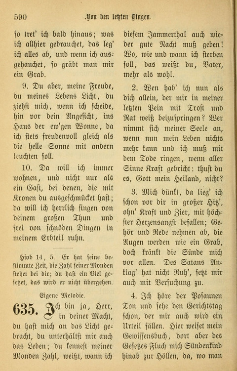 Gesangbuch in Mennoniten-Gemeinden in Kirche und Haus (4th ed.) page 590