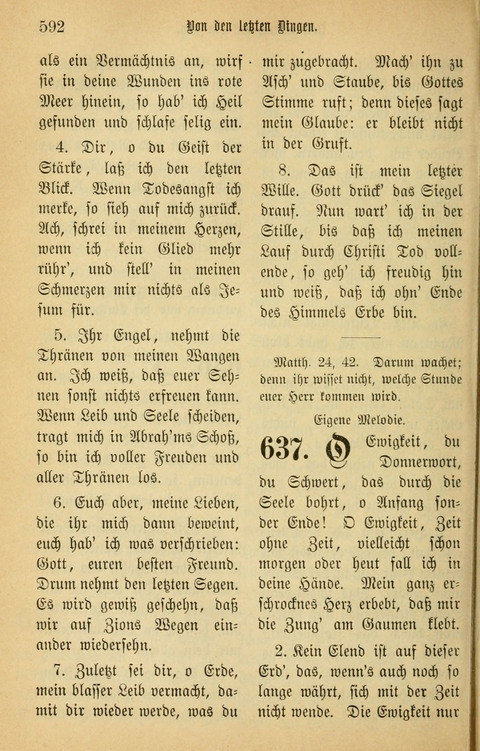Gesangbuch in Mennoniten-Gemeinden in Kirche und Haus (4th ed.) page 592