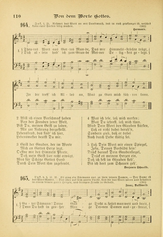 Gesangbuch mit Noten: herausgegeben von der Allgemeinen Conferenz der Mennoniten von Nord-Amerika (3rd. Aufl.) page 110