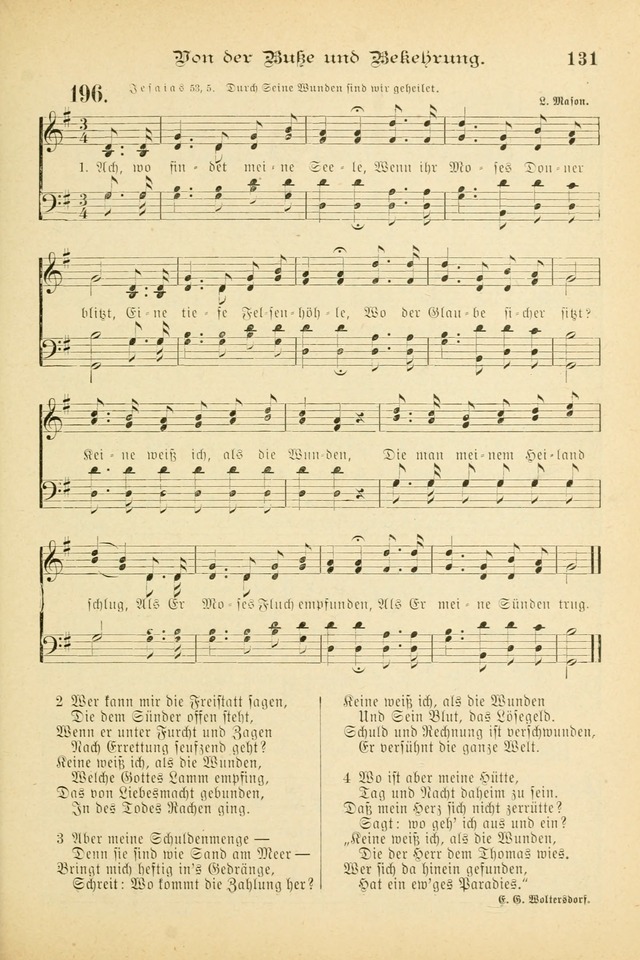 Gesangbuch mit Noten: herausgegeben von der Allgemeinen Conferenz der Mennoniten von Nord-Amerika (3rd. Aufl.) page 131
