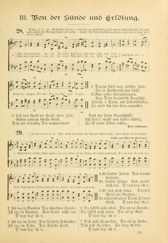 Gesangbuch mit Noten: herausgegeben von der Allgemeinen Conferenz der Mennoniten von Nord-Amerika (3rd. Aufl.) page 19